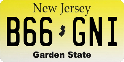 NJ license plate B66GNI