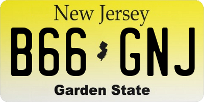 NJ license plate B66GNJ