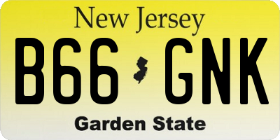 NJ license plate B66GNK