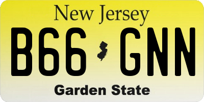 NJ license plate B66GNN
