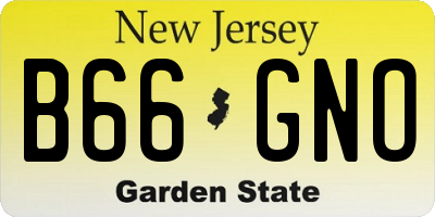NJ license plate B66GNO
