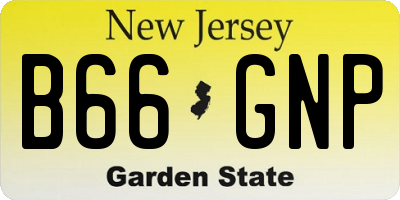 NJ license plate B66GNP
