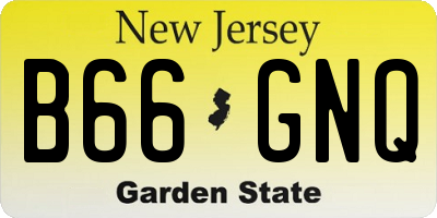 NJ license plate B66GNQ