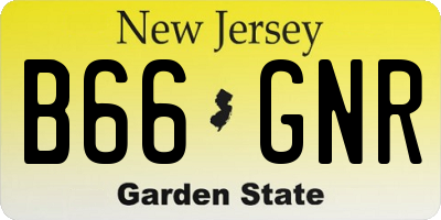 NJ license plate B66GNR