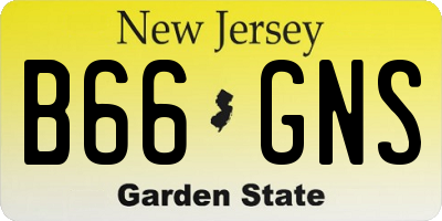 NJ license plate B66GNS