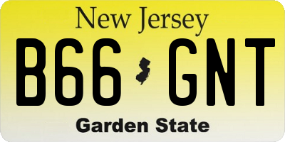 NJ license plate B66GNT