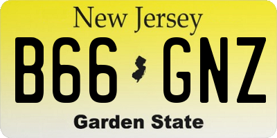 NJ license plate B66GNZ