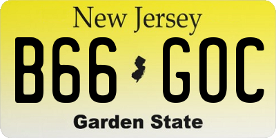 NJ license plate B66GOC