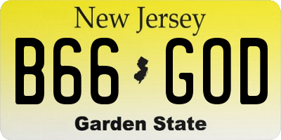 NJ license plate B66GOD