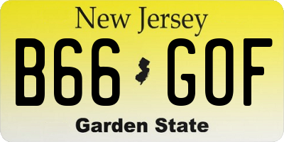 NJ license plate B66GOF