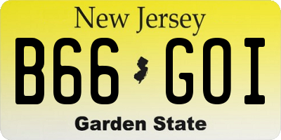 NJ license plate B66GOI