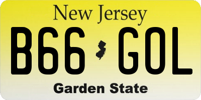 NJ license plate B66GOL