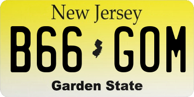 NJ license plate B66GOM