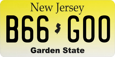 NJ license plate B66GOO