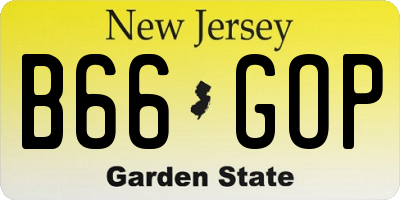 NJ license plate B66GOP