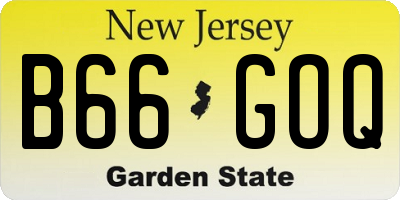 NJ license plate B66GOQ