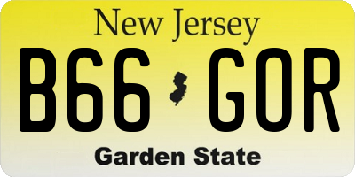 NJ license plate B66GOR