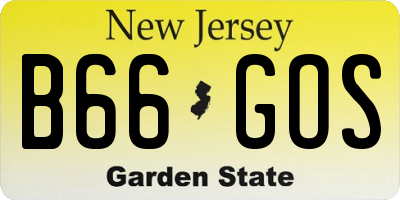 NJ license plate B66GOS