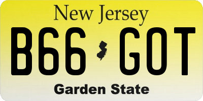 NJ license plate B66GOT