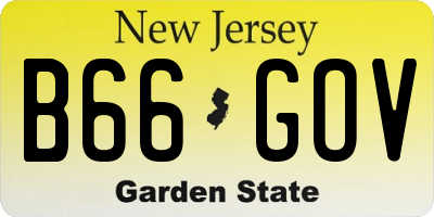 NJ license plate B66GOV