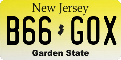 NJ license plate B66GOX