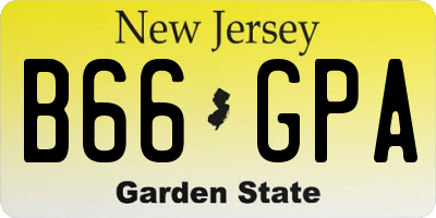 NJ license plate B66GPA