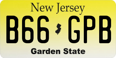 NJ license plate B66GPB