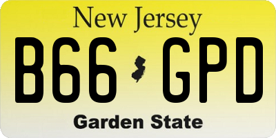 NJ license plate B66GPD