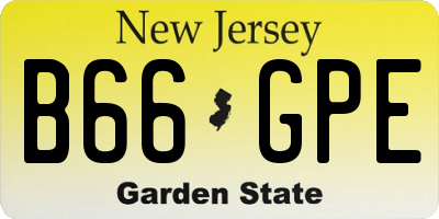 NJ license plate B66GPE