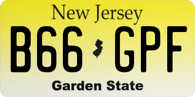 NJ license plate B66GPF