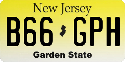 NJ license plate B66GPH