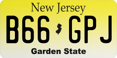 NJ license plate B66GPJ