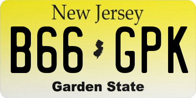 NJ license plate B66GPK