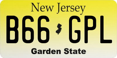 NJ license plate B66GPL