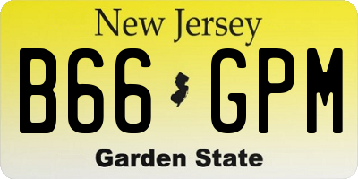 NJ license plate B66GPM