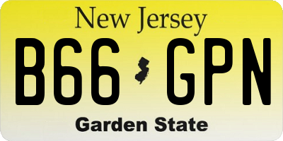 NJ license plate B66GPN