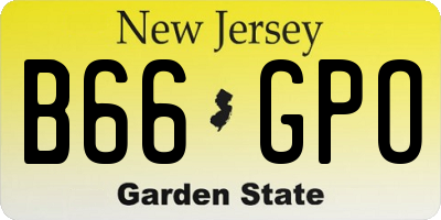 NJ license plate B66GPO