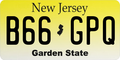 NJ license plate B66GPQ