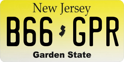 NJ license plate B66GPR