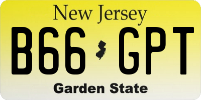 NJ license plate B66GPT