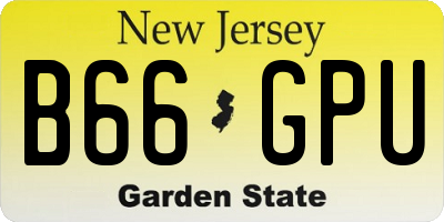 NJ license plate B66GPU