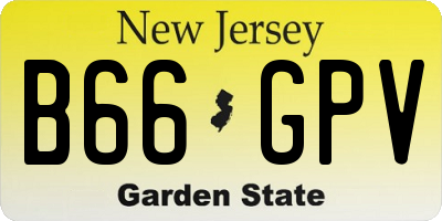 NJ license plate B66GPV