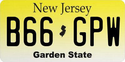 NJ license plate B66GPW