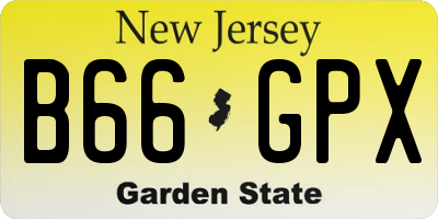NJ license plate B66GPX