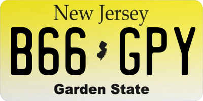 NJ license plate B66GPY