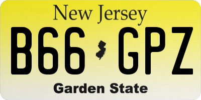 NJ license plate B66GPZ