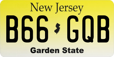 NJ license plate B66GQB