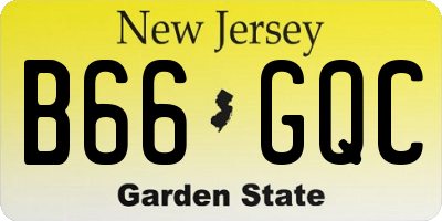 NJ license plate B66GQC