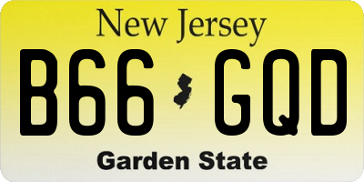 NJ license plate B66GQD