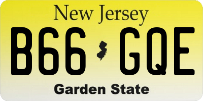 NJ license plate B66GQE